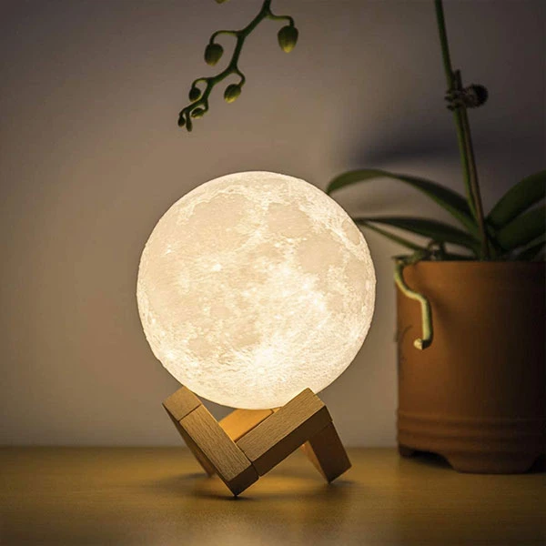 Rechargeable 3D Moon Lamp With Remote - 18 CM